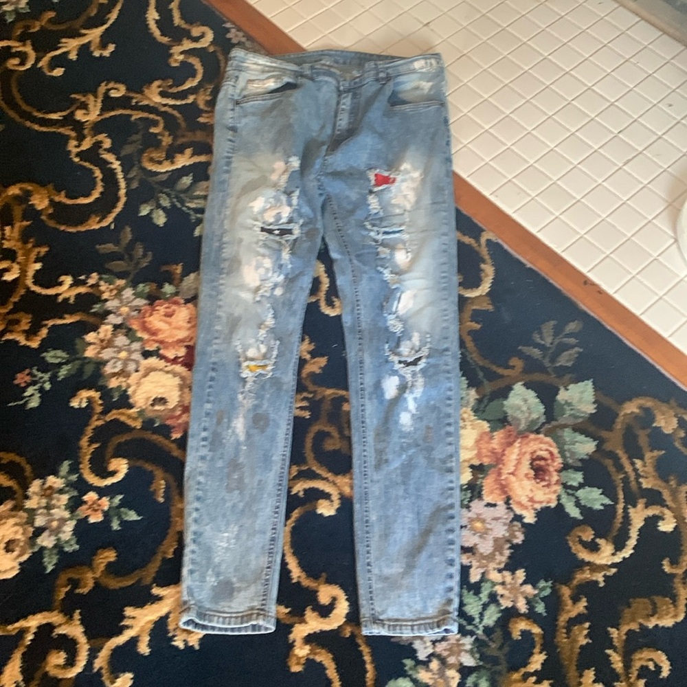 Men’s Shein‎ distressed glitter super skinny pants. Worn a few times.